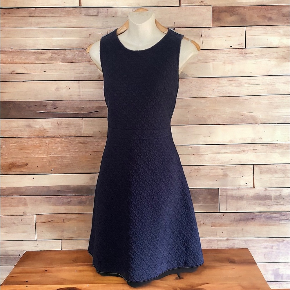 ❄️ 50% off winter Loft blue quilted sleeveless casual nautical dress 2